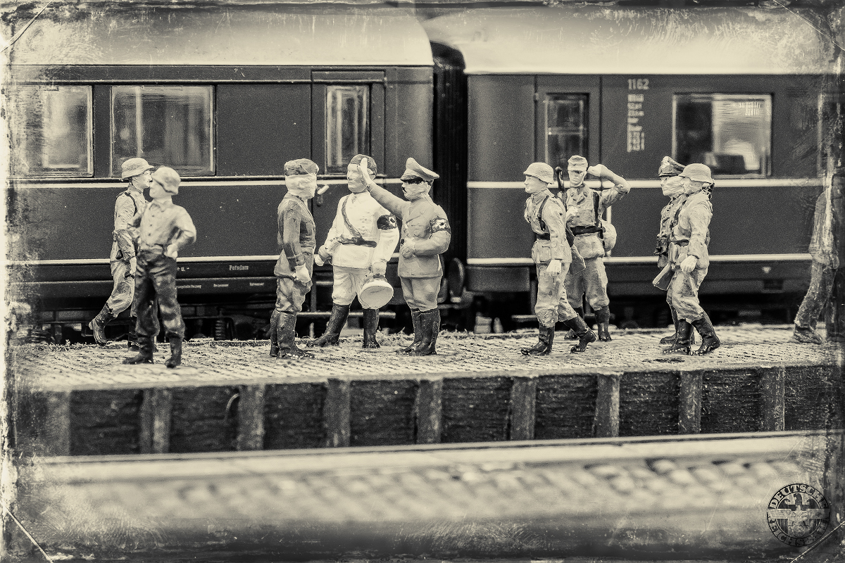 De begroeting op het perron.